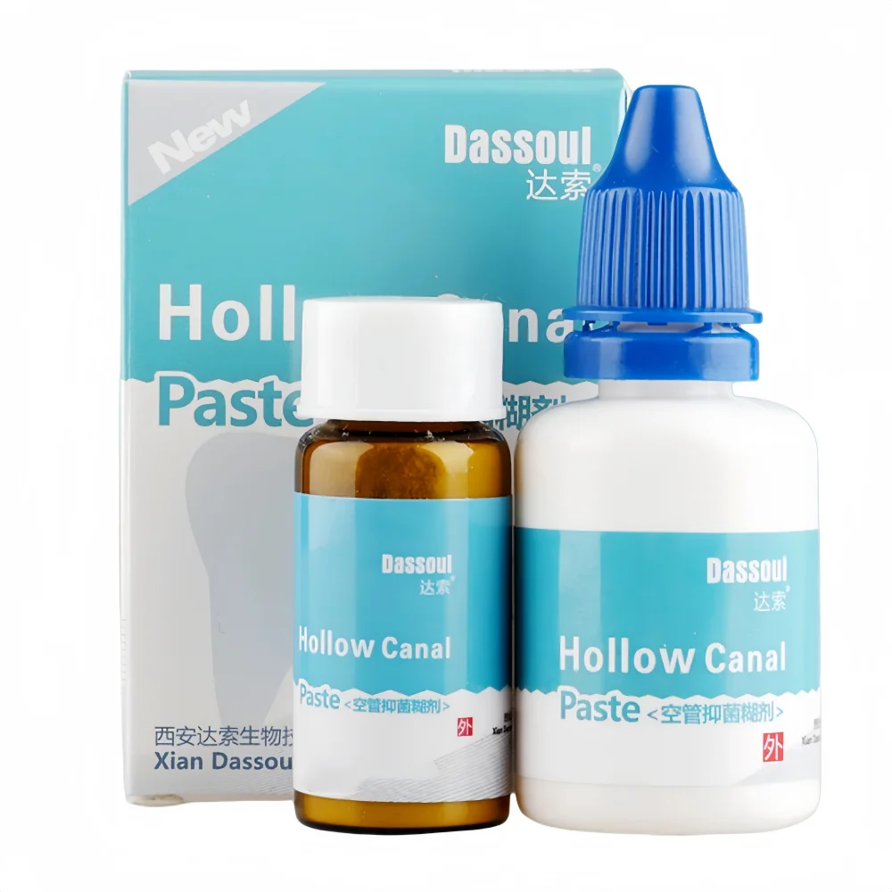 Dental Hollow Tube Root Canal Paste 15ml Liquid 4g Powder Dental Filling Material for Endodontic Therapy Oral Infection Control