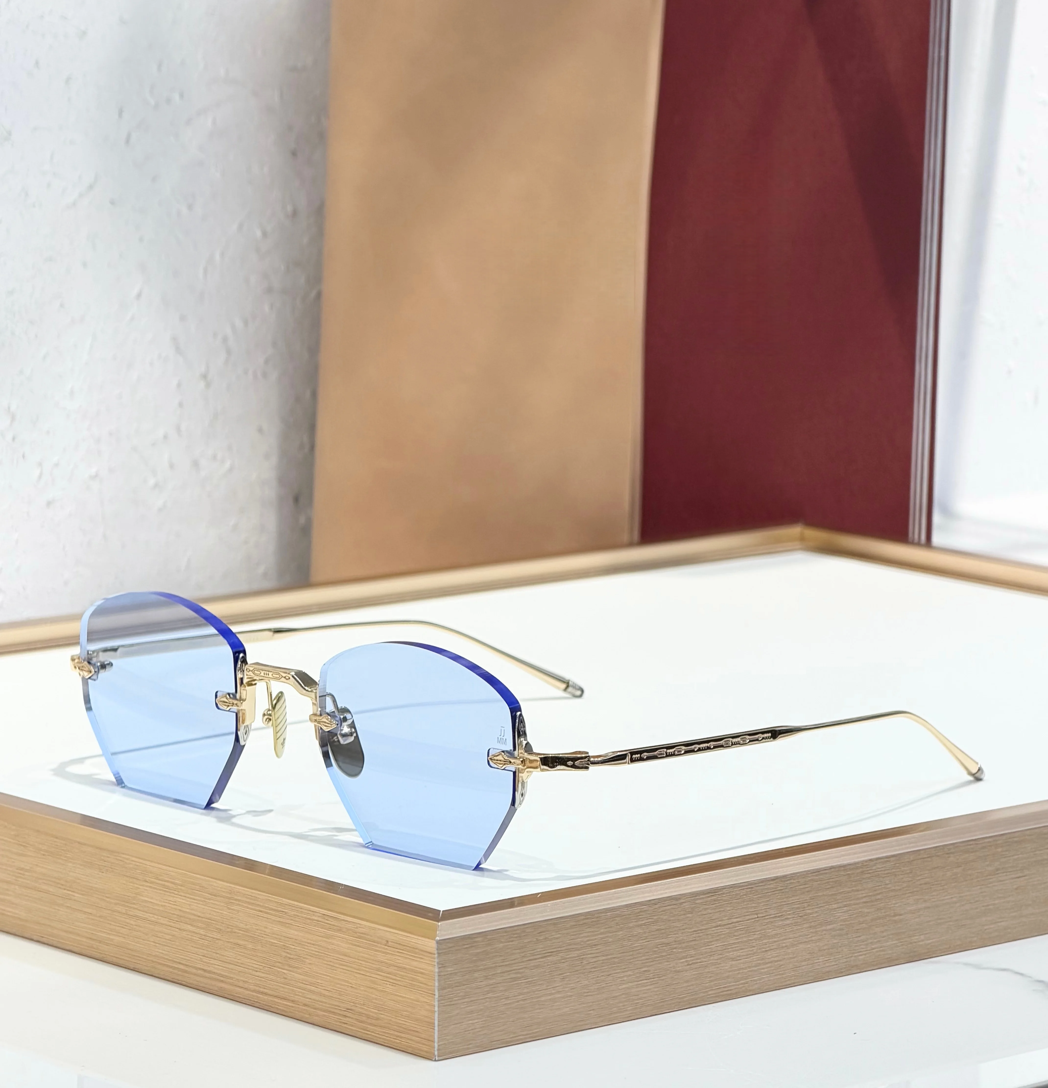 

JMM OATMAN Luxury Premium Alloy Business Elegant Hexagonal No Frame Sunglasses Handcrafted Designer Inspired Minimalist