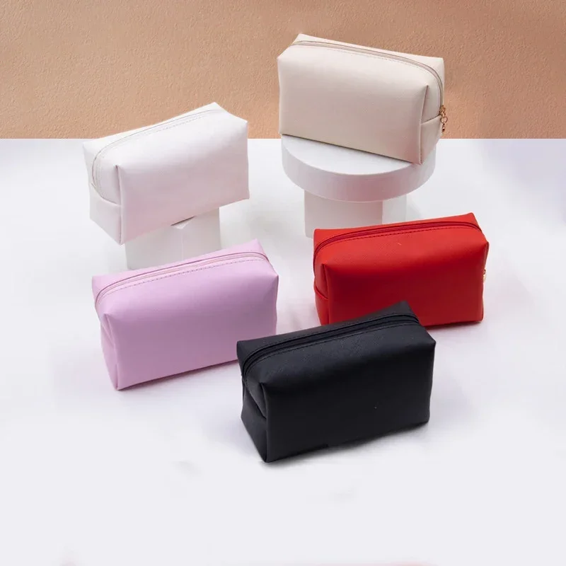 Girls Cosmetic Bag for Makeup PU Leather Make Up Organizer Case Handbag Women Travel Toiletry Storage Pouch Make Up Case