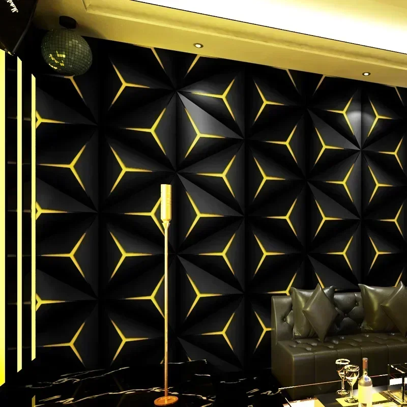 Ktv خلفية قاعة فلاش Wallcloth ثلاثية الأبعاد طائرة ستيريو أنماط هندسية موضوع صندوق خلفية ورق جدارية ثلاثية الأبعاد