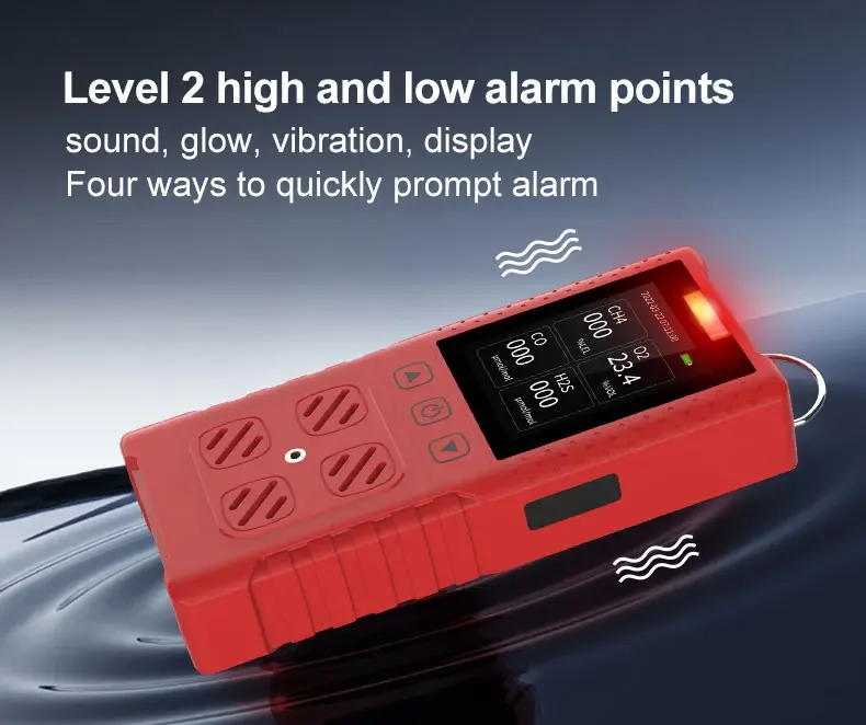 Multigas 4 In 1 Gas Dory Draagbare Co/O2/H 2S/Ex Gas Detector Gas Analyzer Met Lcd-Scherm