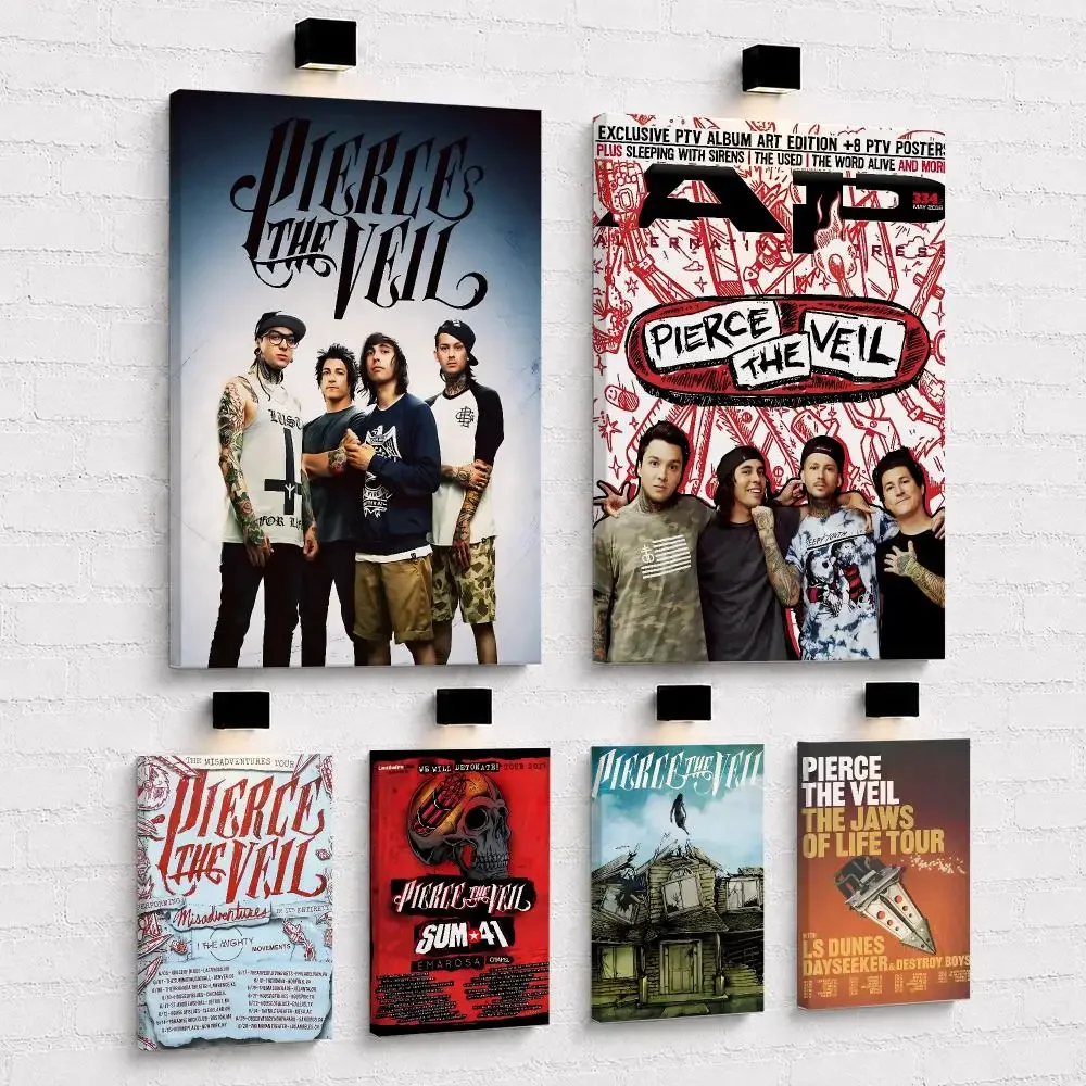 P-Pierce The Veil Band Emo Edgy Framed Wall Painting Framed Canvas Wall Art Print | Modern Poster | Home Hallway Decor