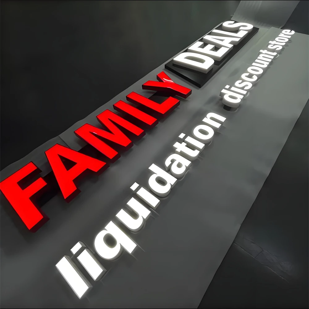 Custom Logo 3D Channel Letter Signs Advertising Signboard LED Acrylic  Business Vape Shop Sign