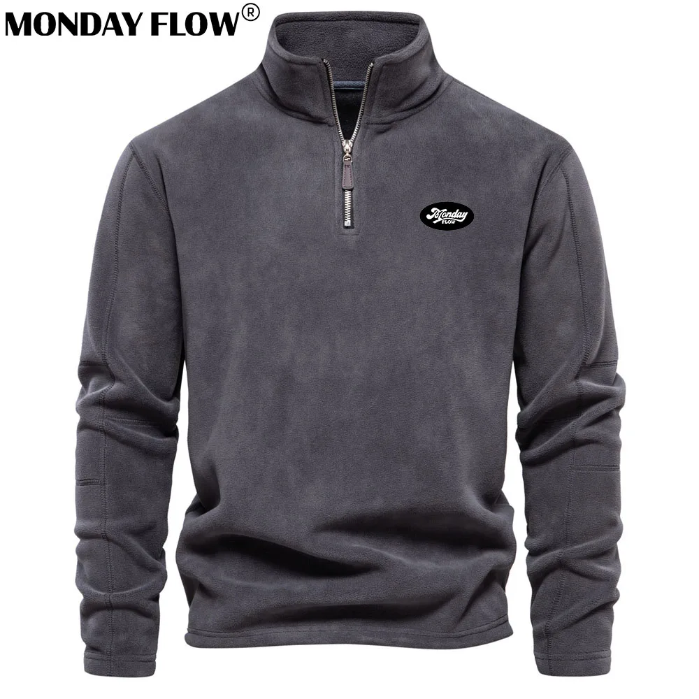 Monday Flow Autumn Men's Polar Fleece Golf Sports Windbreaker Jacket Windproof Keep Warm Sports Winter Outdoor Golf Clothing image 4