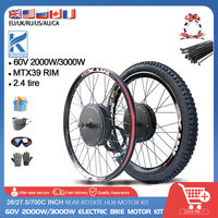 60V MTX39 Electric Bike Conversion Kit with 2000W/3000W Brushless Hub Motor 26/27.5inch 700C Rear Wheel for E-Bike 2.4 Tire kit