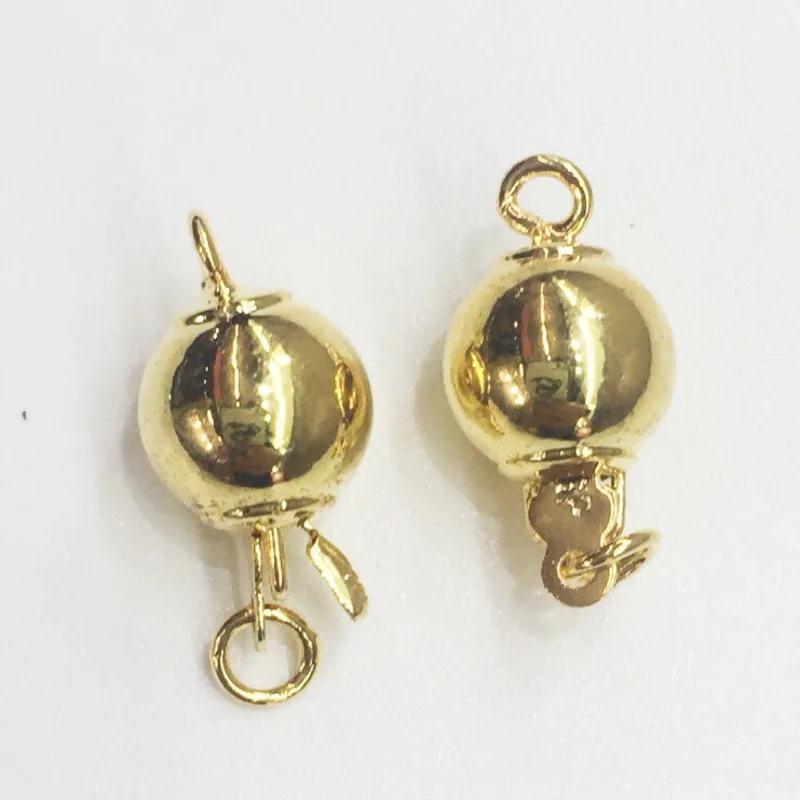 Fermoir Rond en Argent Sterling 925 Plaqué Rhodium pour Collier de Perles, Composants de Bricolage