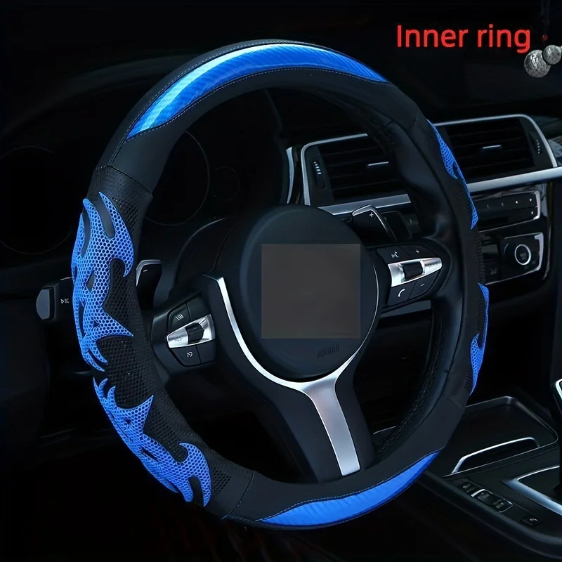 New Car Steering Wheel Cover Universal Faux Leather Film Fashion Sports Four Seasons Universal Car Interior Accessories