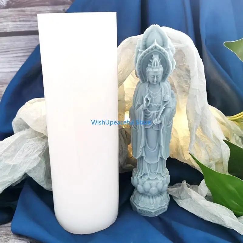 

34ya guanyin Статуя Силиконовая плесень Восковой Полимер Полимер Ароматерапия изготовление ручной железной железной формы