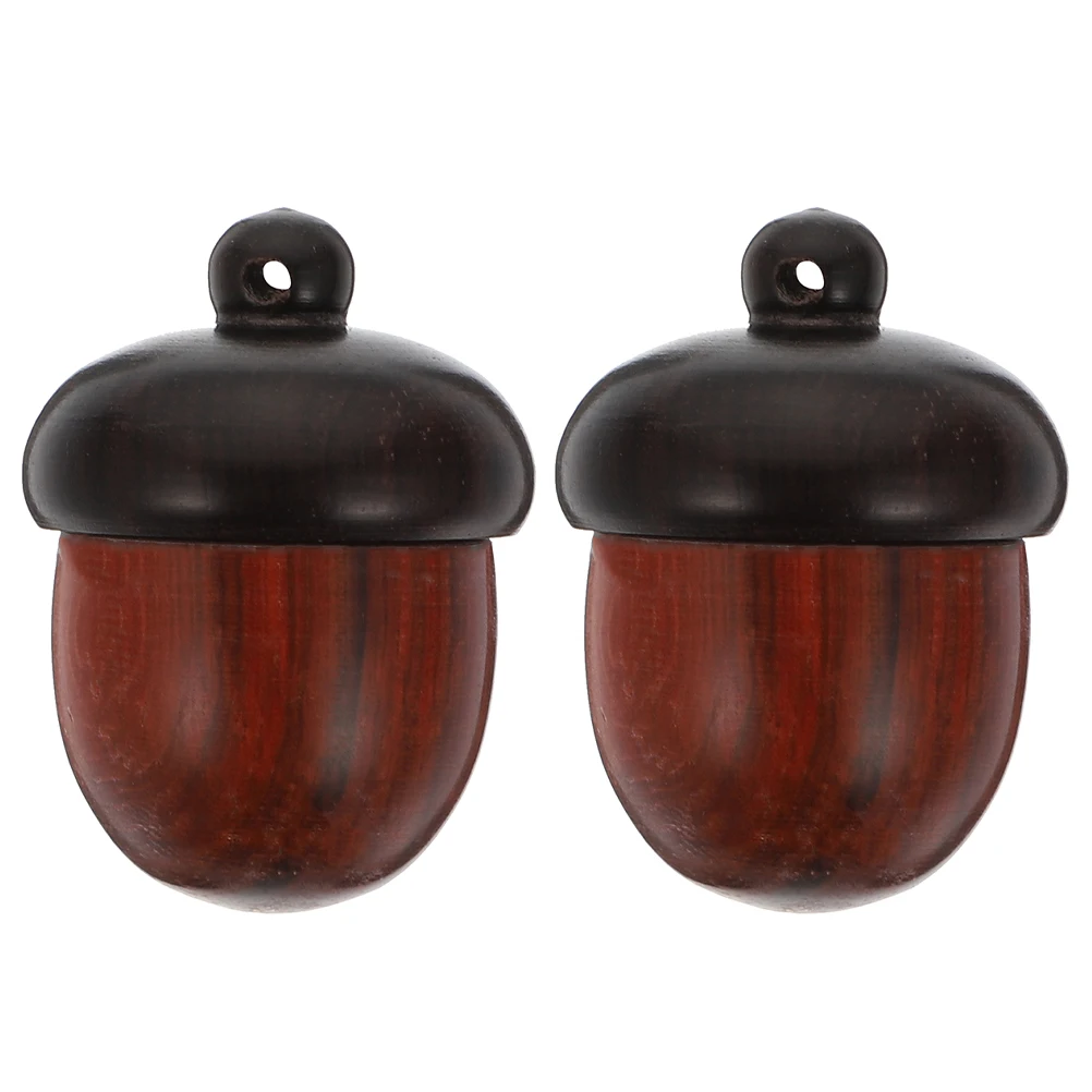 

2pcs Color-blocked Wooden Pendant Acorn Necklace Mini Fall Charms Craft Jewelry Compact Lightweight Natural Wood Fragrance Decor