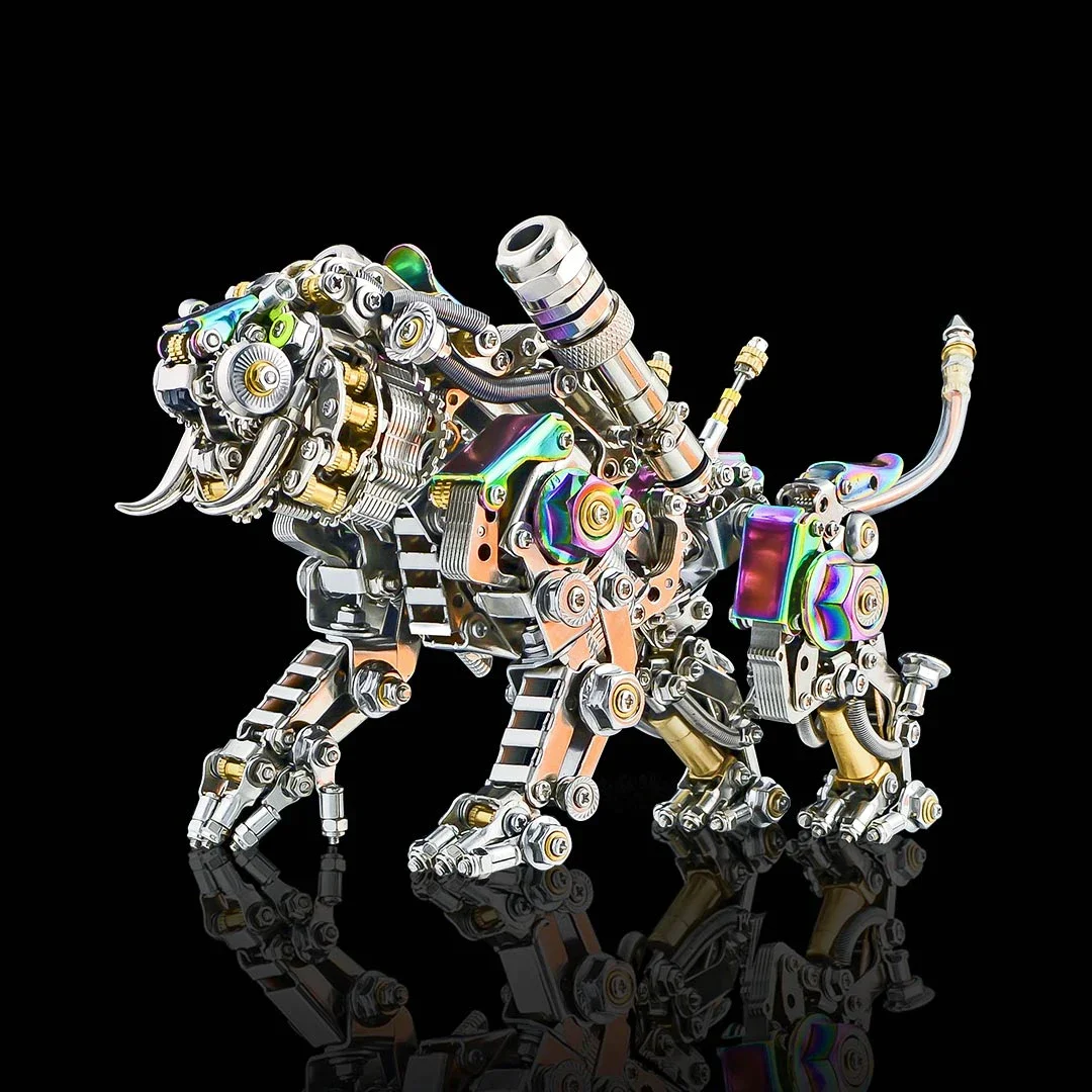 Kits de modelos de animales de tigre de Bengala/Silodon de Metal 3D con ala, rompecabezas mecánicos, modelos de juguetes, ensamblaje de Metal