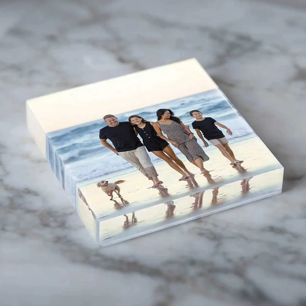 Personalized Acrylic Photo Block - Elegant Clear Keepsake Perfect for Weddings, Anniversaries, and Special Moments view 4