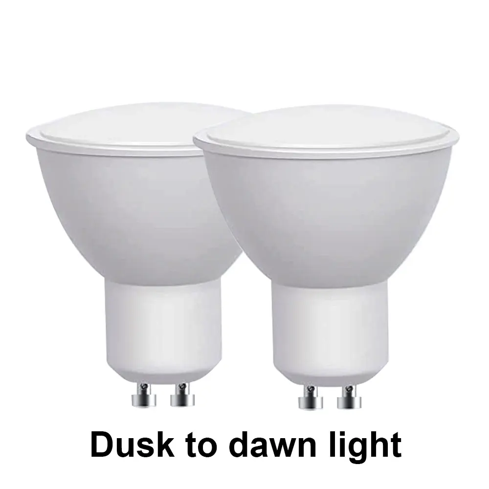 2-Piece Auto Working Light LED Bulb Dusk to Dawn Light Bulb GU10 4W LED Path Garage Balcony Light Equivalent to 50W Halogen Bulb