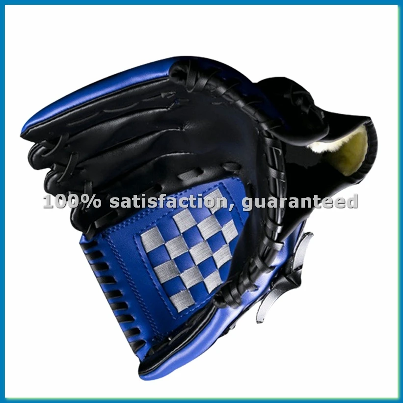 

Бейсбольные перчатки 10,5 дюймов, профессиональные перчатки для бейсбола и софтбола, перчатки для ловли мяча из полиуретана, сине-черные - ANKL