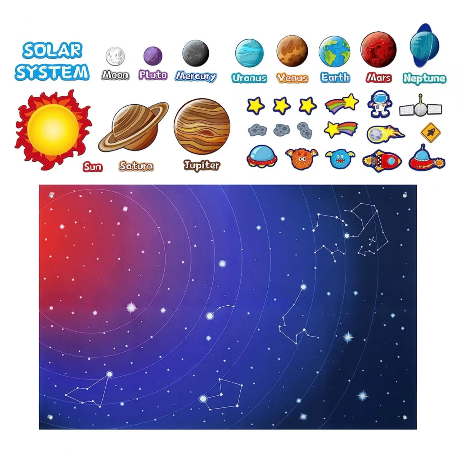 Space Felt Story Board, Reusable And Wear-Resistant Educational Toy, Montessori