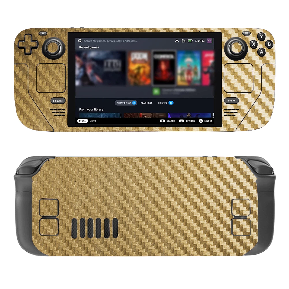 Gold Carbon fiber Skin Sticker Decal Cover for Steam Deck Console Skins Vinyl