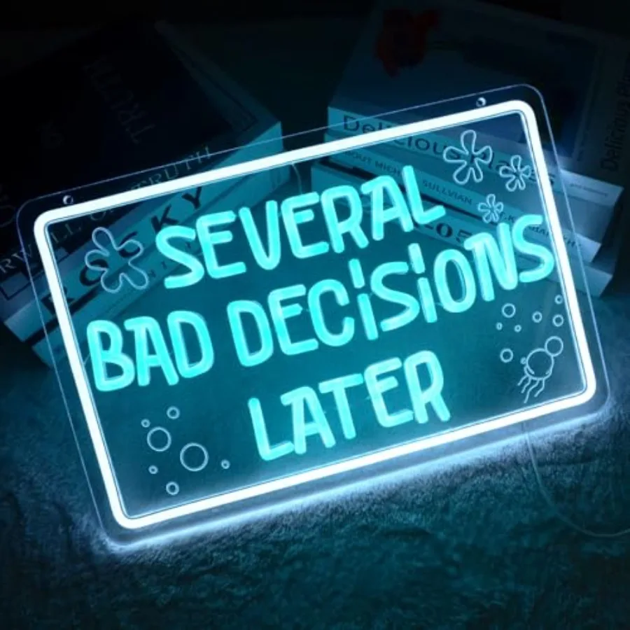 

Later Neon LED Sign Cool Funny Lamp Blue Words Meme Roast Neon Lights for College Dorm Room Guys Man Cave Frat Bedroom Wall Art