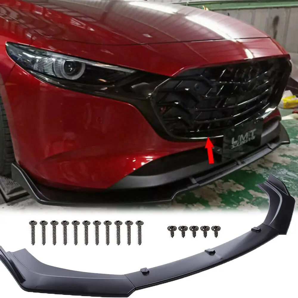 

LAICY For MAZDA 3 323 MX-5 CX-5 929 626 Front Splitter Bumper Lip Chin Spoiler Body Kit Car Diffuser Lip Trim Protection Air Dam