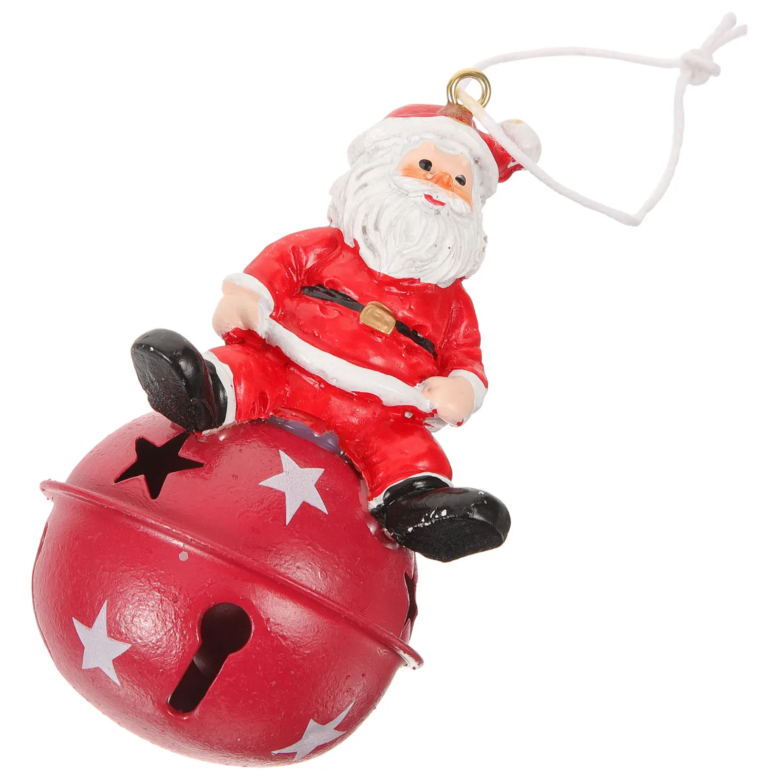 

Новогодняя подвесная елочная игрушка: Металлический колокольчик-снеговик с Дедом Морозом для украшения праздничной елки и дома