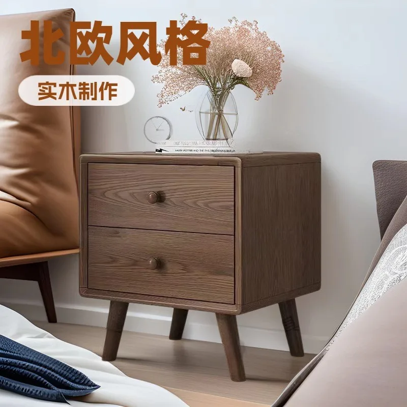 

Белый воск из массива дерева, современная простая прикроватная тумбочка для спальни в скандинавском стиле