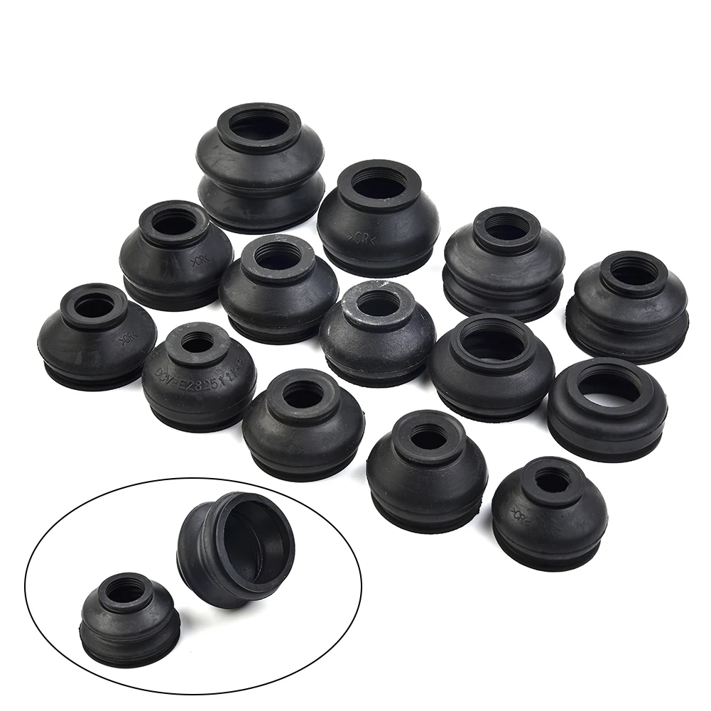 14pcs Ball Joint Boot Suspension Steering Dust Cover Track Tie Linkage Rubber Dust Boot Covers Track Rod End Replacement Kit