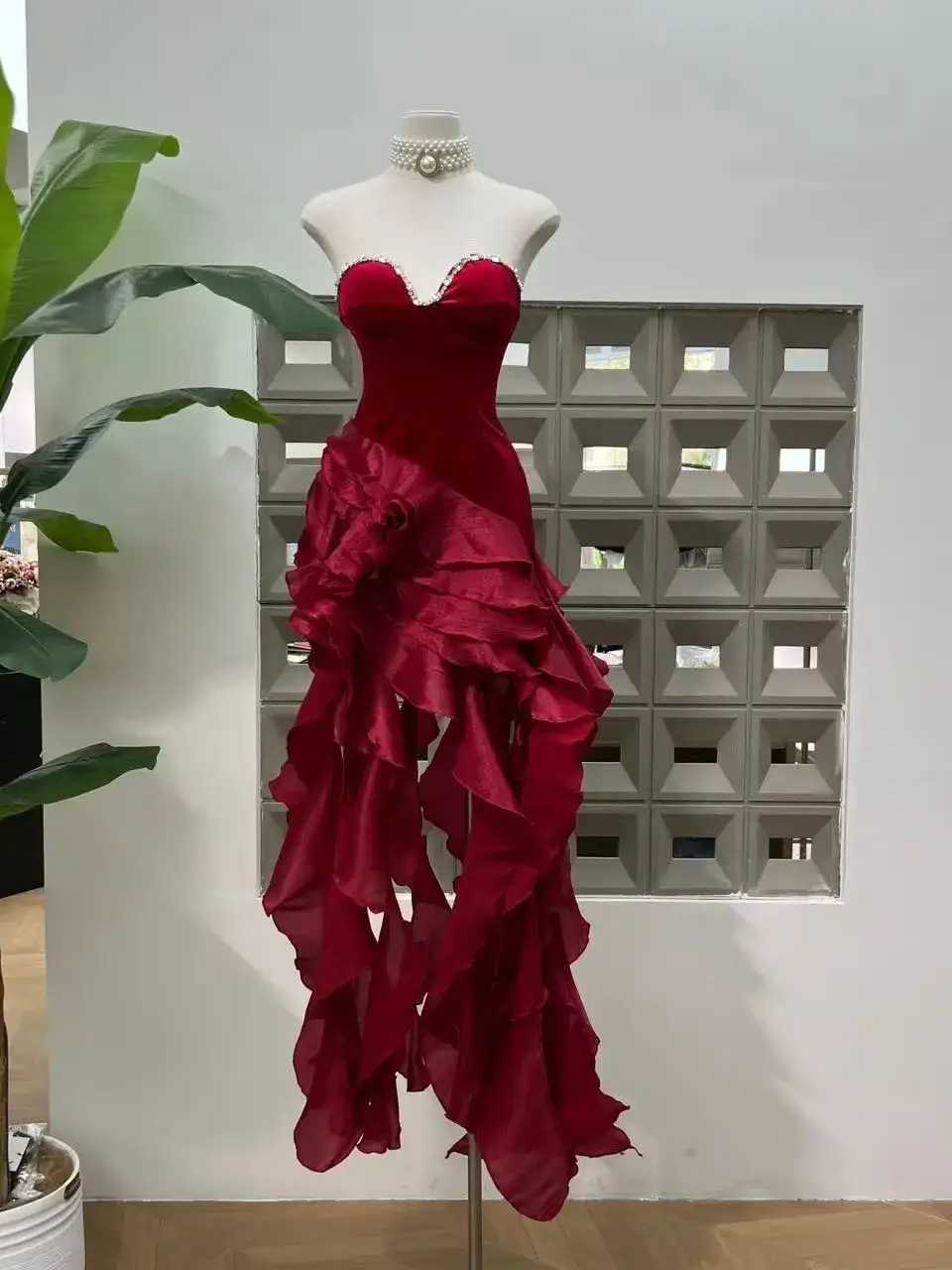 

Осенние новые женские платья, роскошное бальное платье, винтажное очаровательное бархатное шикарное асимметричное бахрома с бриллиантами, модное вечернее платье