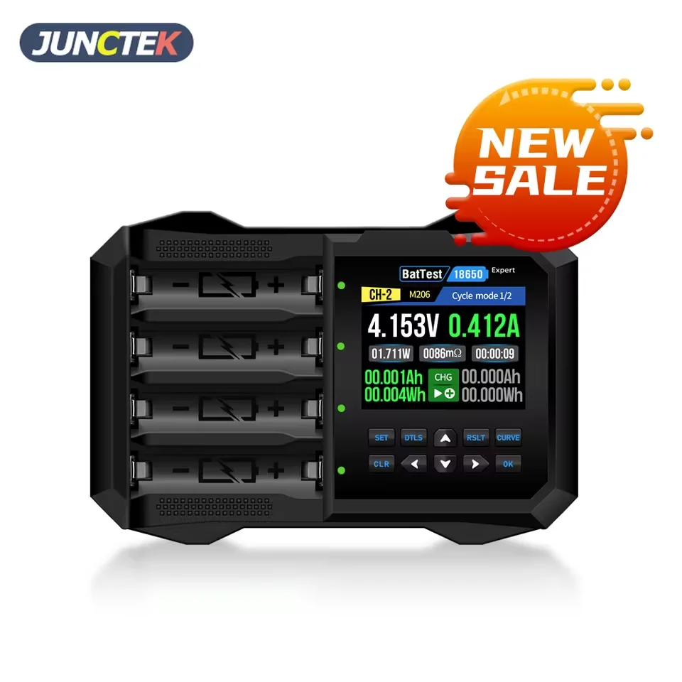 Chargeur de batterie Li-ion 18650 3.7V, multifonctionnel, capacité de charge rapide intelligente à 4 emplacements, testeur de résistance interne et décharge