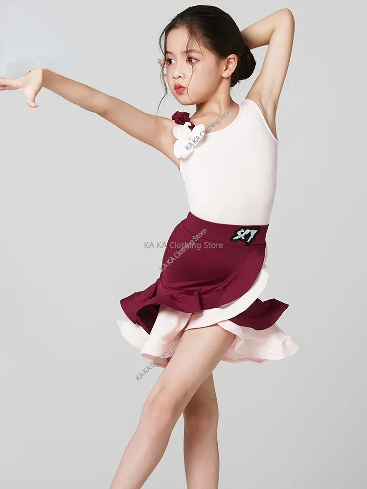 Cha Cha Tango Rumba Latin Dance Dress for Girls Training Samba Salsa Dancing Clothes Kids Competition Ballroom Dresses Costume