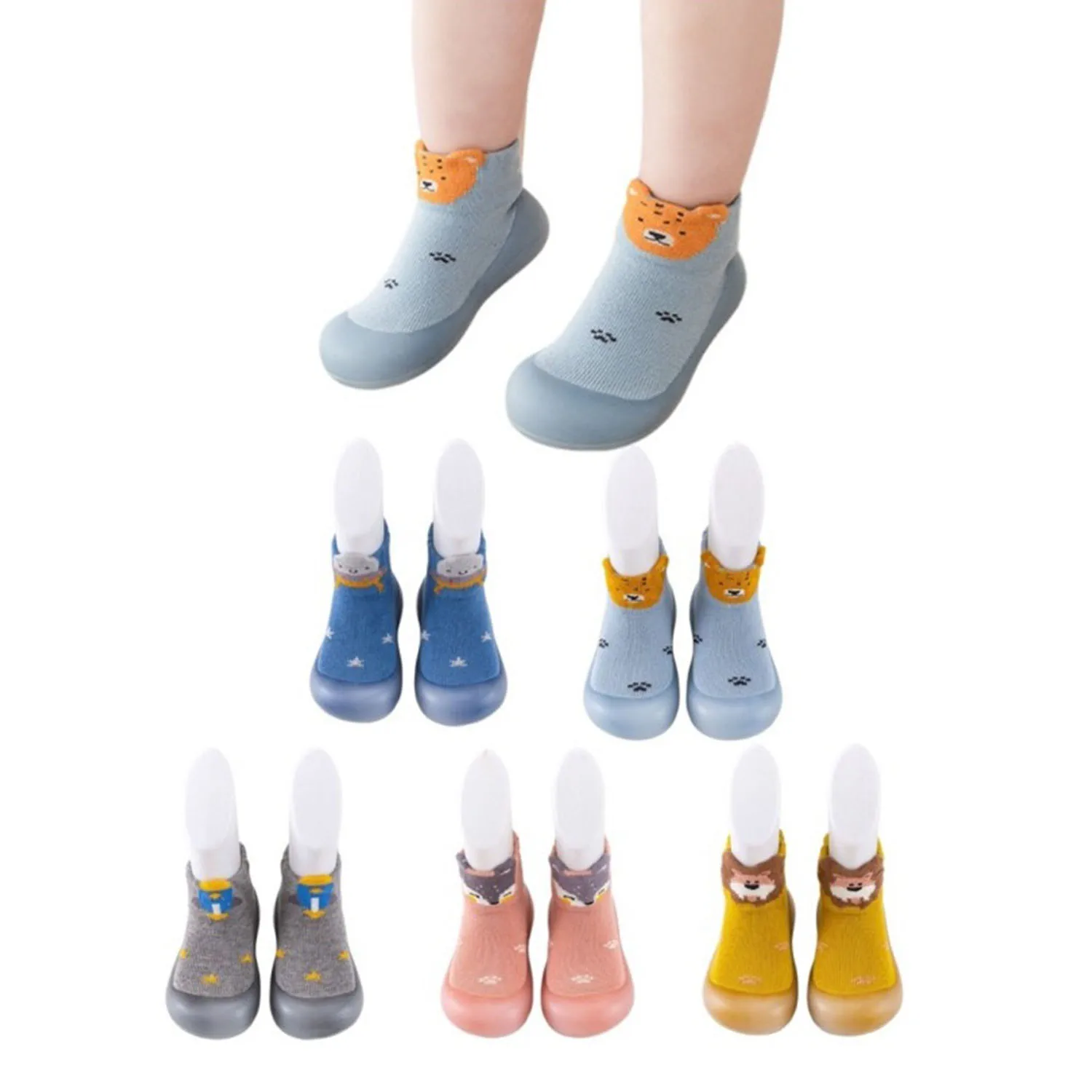 

Набор из 5 предметов: милые носки с рисунком, детские прогулочные туфли, нескользящая подошва на мягкой подошве.