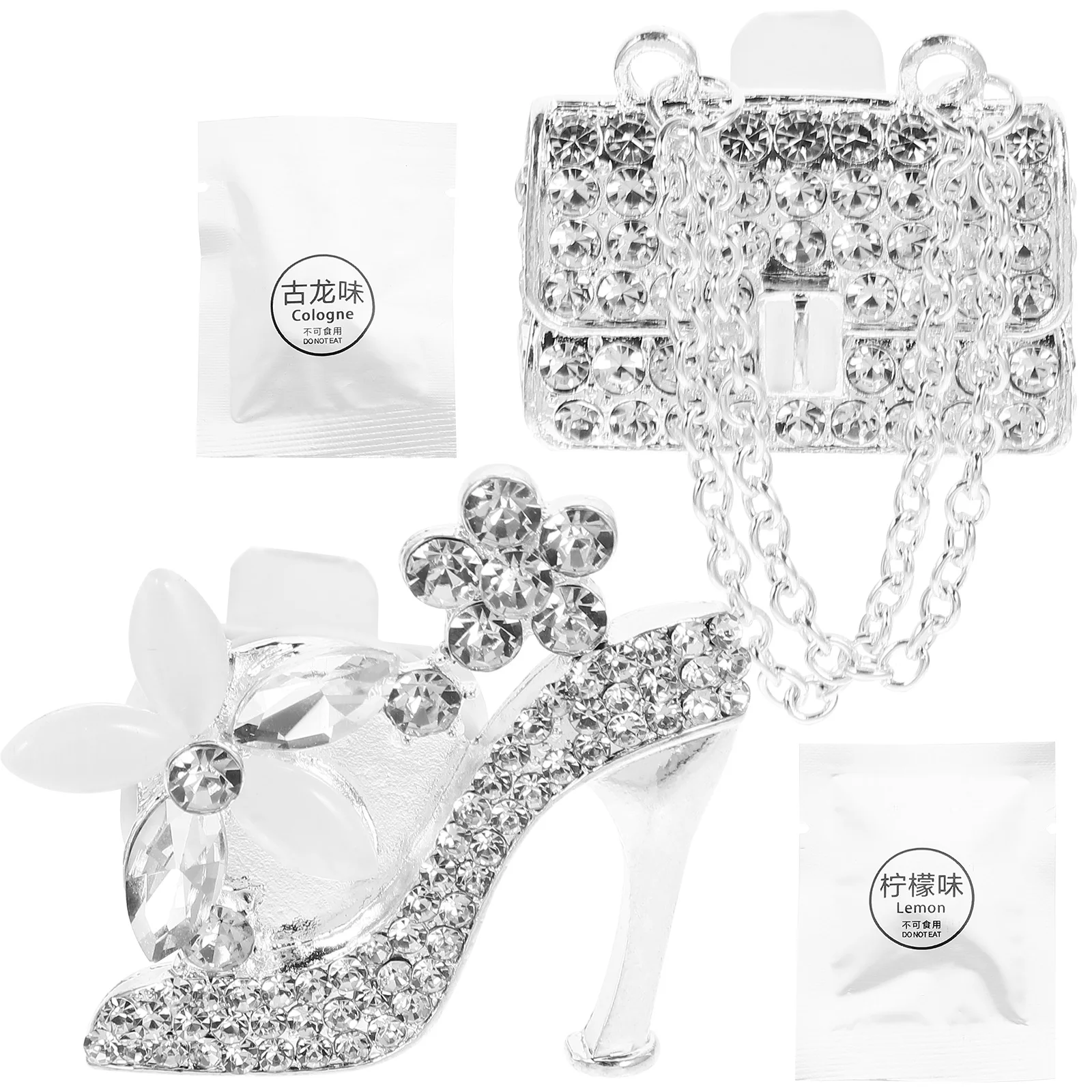 

2Pcs High Heels Perfume Clip Rhinestone Car Aromatherapy Air Freshener Clips Vent Decoration For Car Office Wardrobe Bathroom