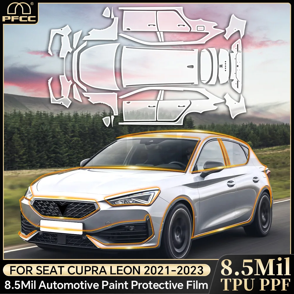 

8.5Mil TPU Paint Protection Film Pre-cut PPF Bra For Seat Cupra Leon 2021 2022 2023 Car Body Anti-scratch Resistant Clear Kit