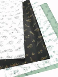 50x70cm Plant Printing Gift Tissue Paper Lining Packaging Paper Packaging for Business Order 50 Sheets/lot