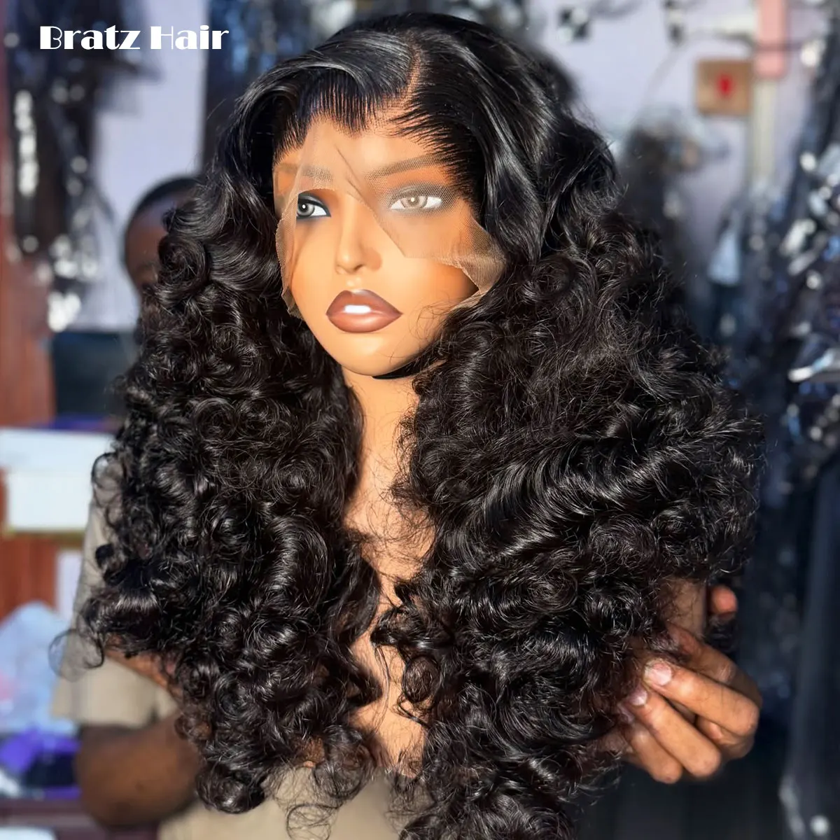 Human Hair 13x6 13x4 HD Lace Front Wigs Pre Plucked Natural Black Loose Bouncy Wigs for Black Woman Glueless Wig Ready to Wear