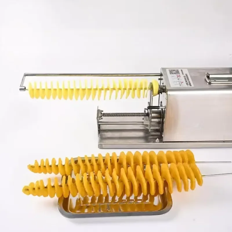 Automatic Potato Spiral Slicer Vegetable Twister Cutter Manual Tornado Fruit Spiralizer Kitchen Gadget for Curly Fries Chips