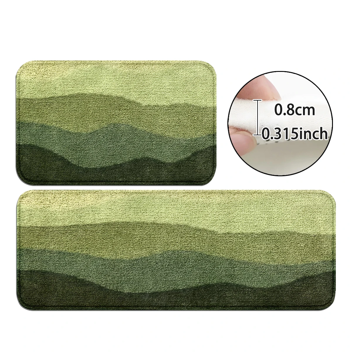 Morandi Blue Wave Mat, Green Mountain Door Mat, Gradient Landscape Rug, Stripe Dog Mat, Color Block Pet Decor Set.