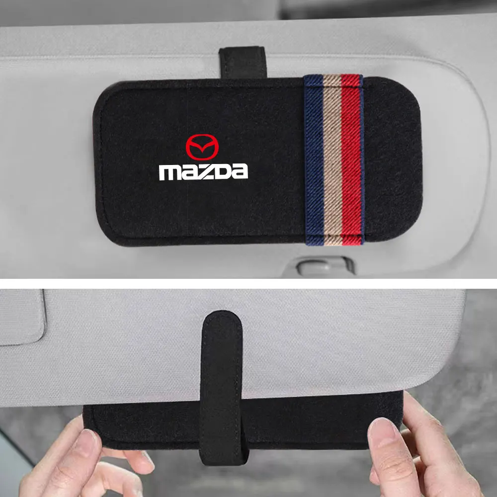 Car Sun Visor Sunglasses Case Glasses Clip Card Ticket Storage Mount for Mazda MS 2 3 5 6 7 323 626 RX7 RX8 MX3 MX5 Axela Atenza