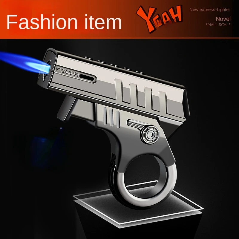 

Gun Type Cigarette Lighter Metal Windproof Torch Gas Lighter Flint Unusual Lighters Smoking Accessory Butane Gadgets for Men