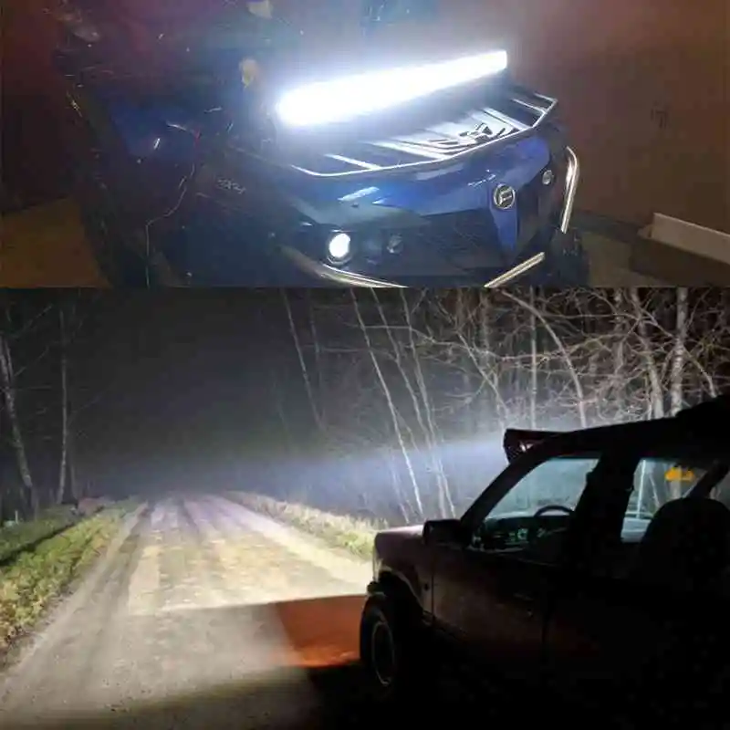 22 32 42 52inch Straight Curved LED Work Light Bar Car Truck IP68 Spot Flood LED Lighting Bar SUV Offroad 4x4 4wd Driving Lights