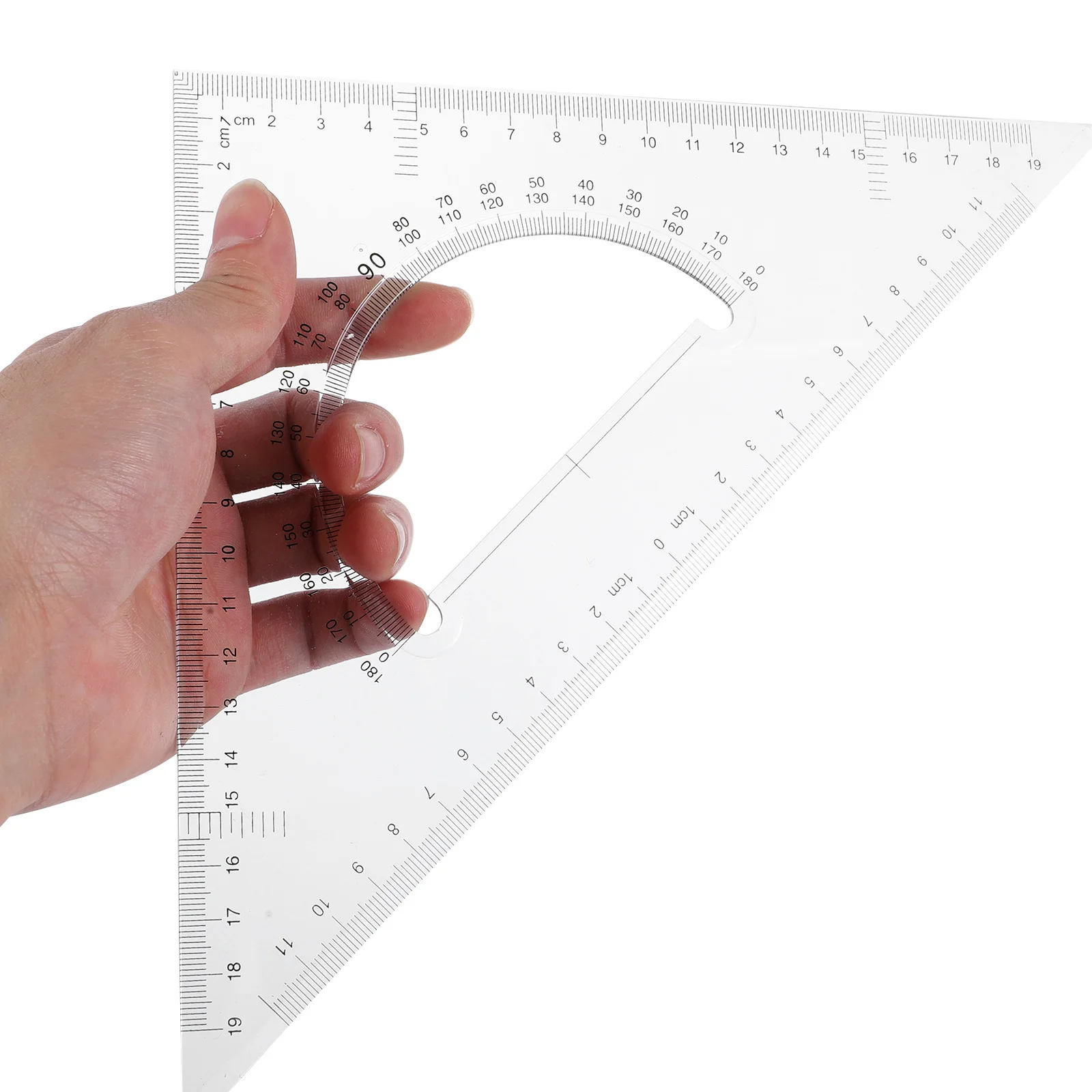 

4Pcs Geometry Triangle Ruler Set Plastic Measuring Drawing Tools Multi-Functional Measurement for Home Office School