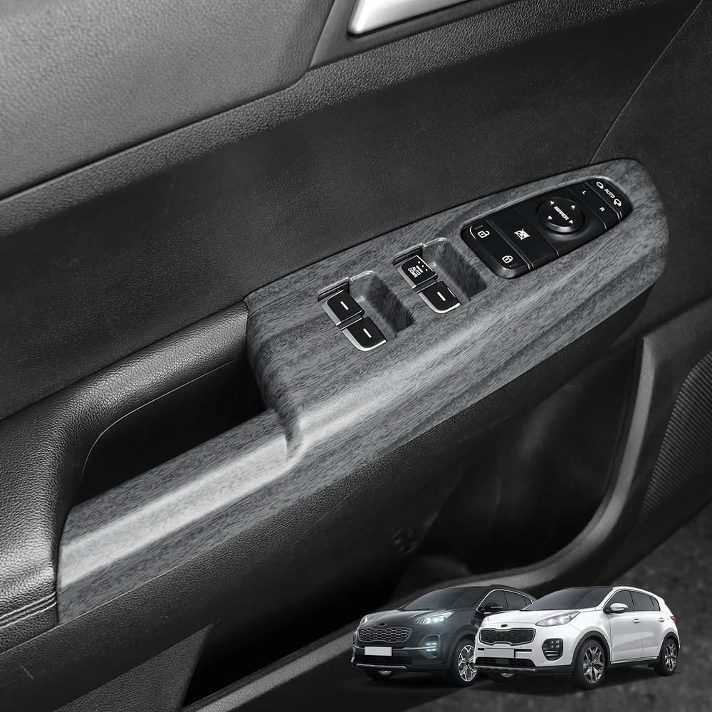 

6Pcs For Kia Sportage 2015-2021 ABS Window Button Cover Door Armrest Panel Window Button Trim Interior Car Accessories LHD