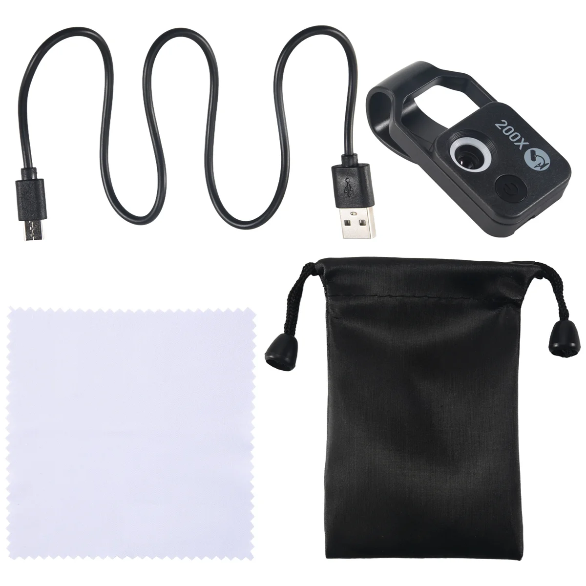 

200X Cell Phone Microscope Accessory with Window Microscope, Portable Mini Digital Microscope with LED Light/Universal Clip LYZ