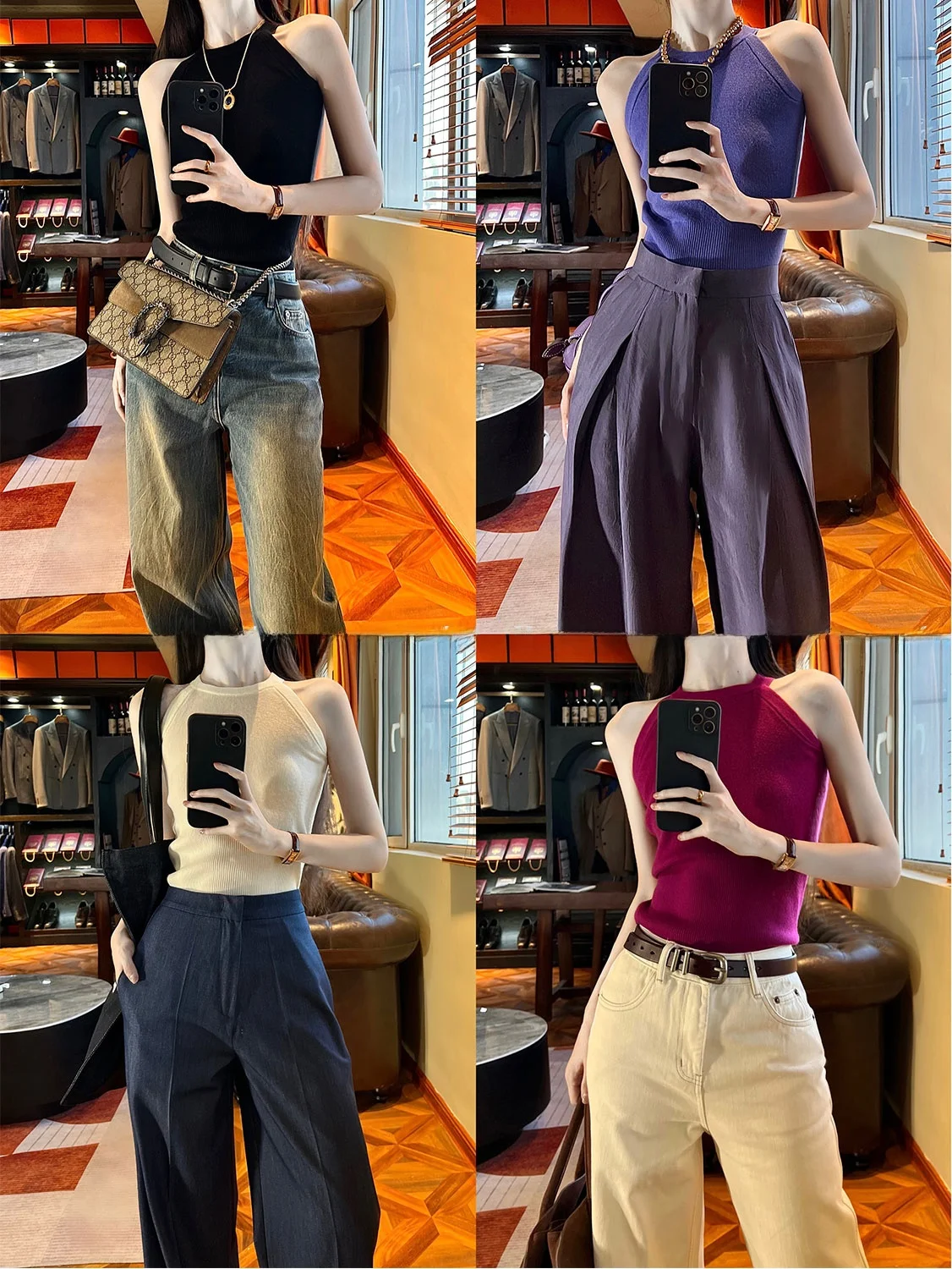 

Женский вязаный шерстяной жилет Jiang с дизайном, скрывающим боковые части тела и грудь, универсальный, приталенный, весна-лето