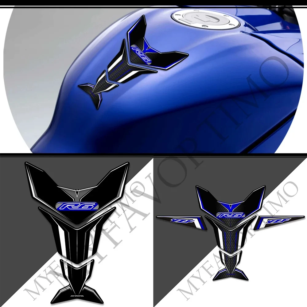 Fit YAMAHA YZF-R6 YZFR6 Motocycle Decal YZF R6 Tank Pad Stickers Decal Protector Fairing Emblem Badge Logo R6 Knee 2015-2020