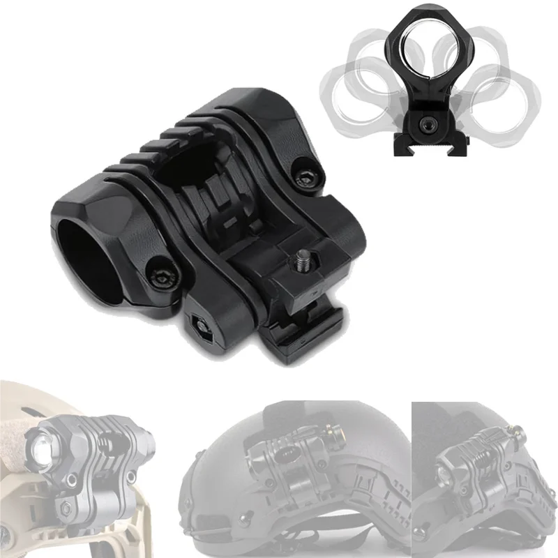 Helmet Flashlight Mount Clamp,Five Level Adjustable Rotation,Fit Tactical Heimet Flashlight Mounting,Hunting&Toy Gun Accessories