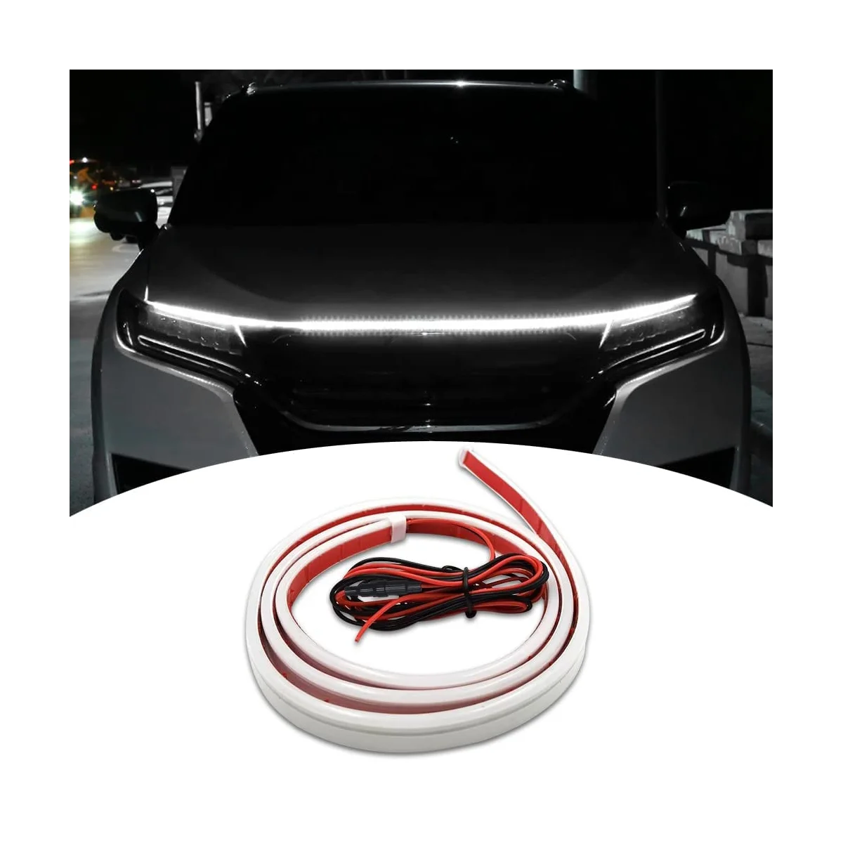 Car Hood LED Strip Lights, Flexible Headlights Waterproof Car LED Light Daytime Running Light Strips Hood Light, 59 Inch