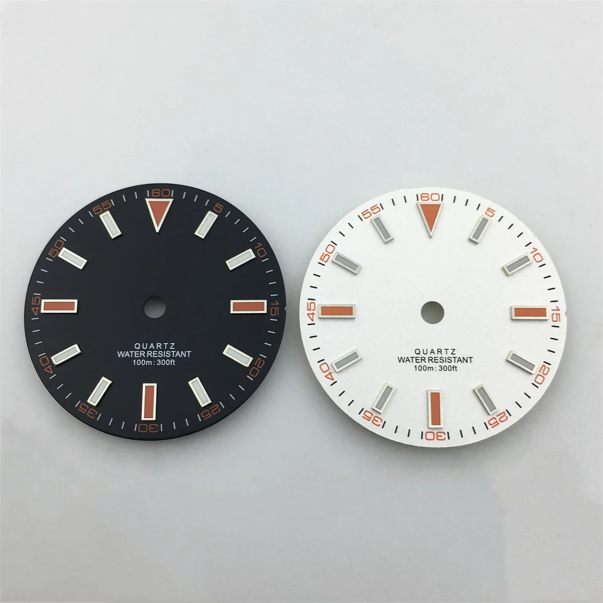 Quartz dial 29mm black and white dial with Rhonda 515 quartz movement C3 Green luminous