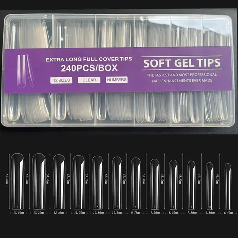 240 पीस XXL नकली नाखून सुपर लंबे बैलेरीना नाखून प्रेस ऑन नेल फुल कवर मैट जेल टिप्स नेल आर्ट अमेरिकन कैप्सूल नकली टिप्स 24 10 best sales पूर्ण कवर नाखून - №9
