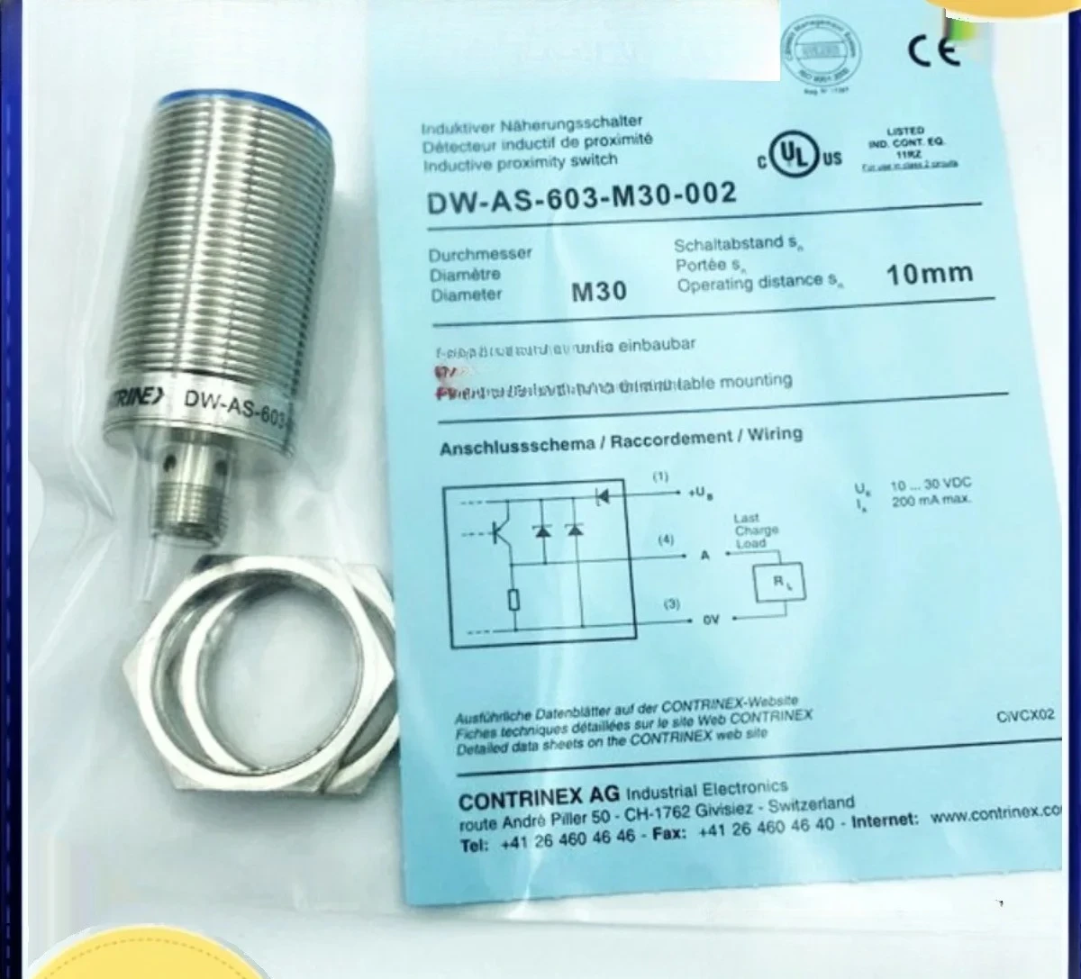 

Proximity switch DW-AS-513/502-M18-002/120, DW-AS-605-M12