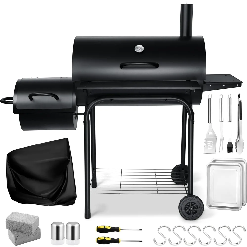 Charcoal Grillr,Square Inches Outdoor Grills & Smokers, Large Barrel Charcoal Grills with Grill Cover & Griddle, Charcoal Grills