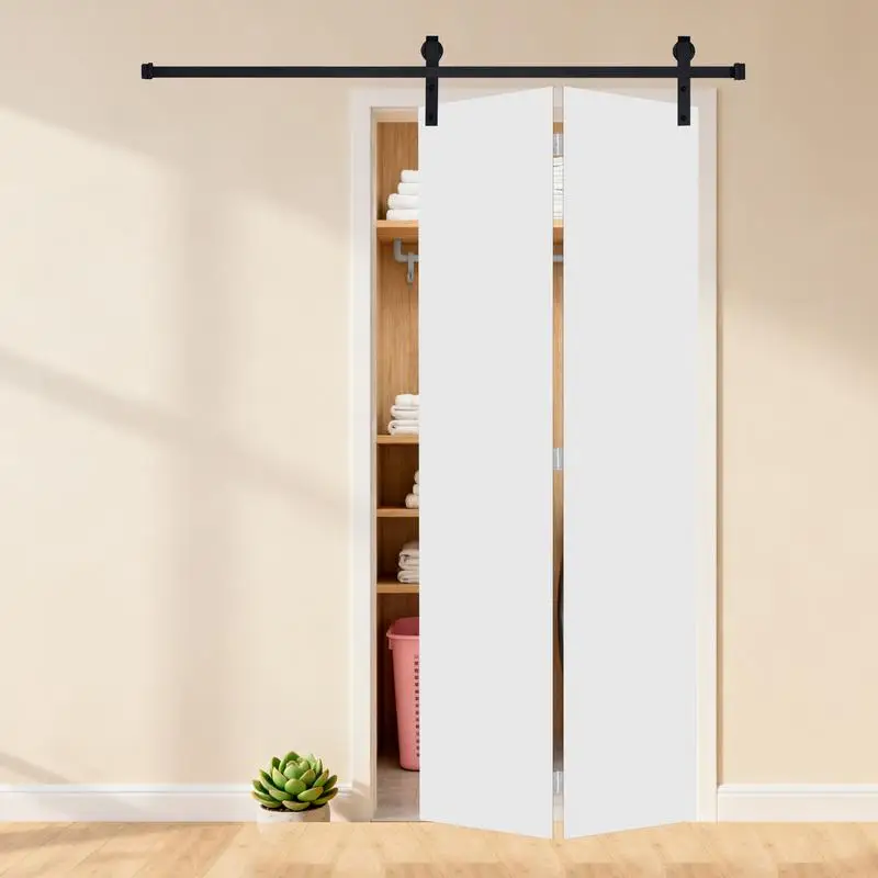 Moderne flatpanel bi-fold door 72x80 MDF witte schuurdeur met hardwarekit