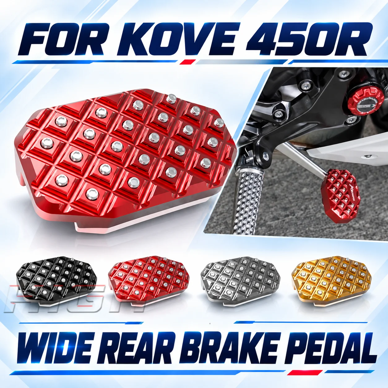 Widened Rear Foot Brake Pedal Modified Extended Brake Footrest Plate Fit For KOVE 450R